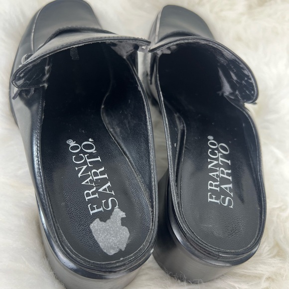 WOMENS BLACK LEATHER FRANCO Sarto MULES CLOGS  Low HEEL SHOES SIZE 7.5 M - Picture 12 of 16